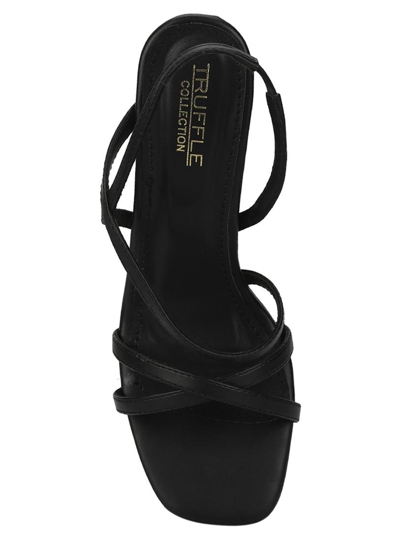 black pu back strap sandals - 17383442 - Zoom Image - 4