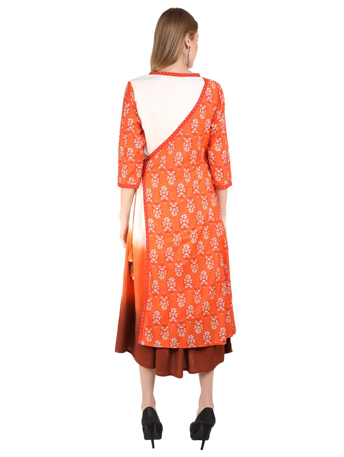 floral print angrakha ethnic dress - 17383501 - Zoom Image - 3