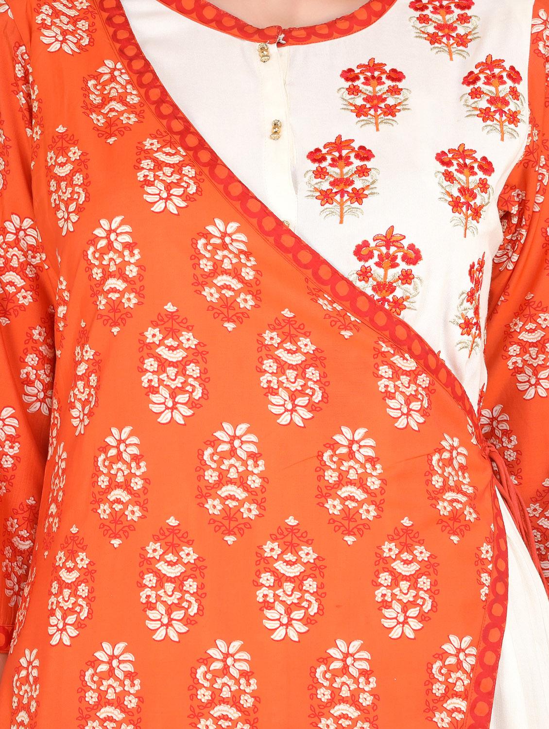 floral print angrakha ethnic dress - 17383501 - Zoom Image - 5