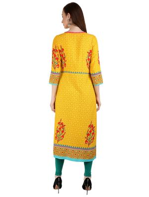 floral print straight kurta - 17383506 - Standard Image - 3