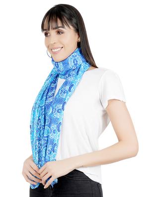 blue viscose stole - 17388486 - Standard Image - 3