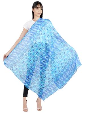 blue viscose stole - 17388486 - Standard Image - 4