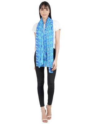 blue viscose stole - 17388486 - Standard Image - 5