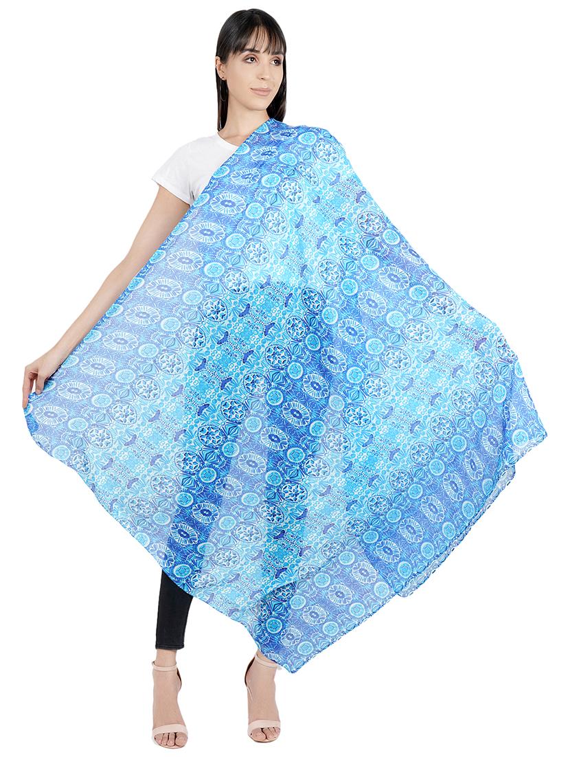 blue viscose stole - 17388486 - Zoom Image - 4