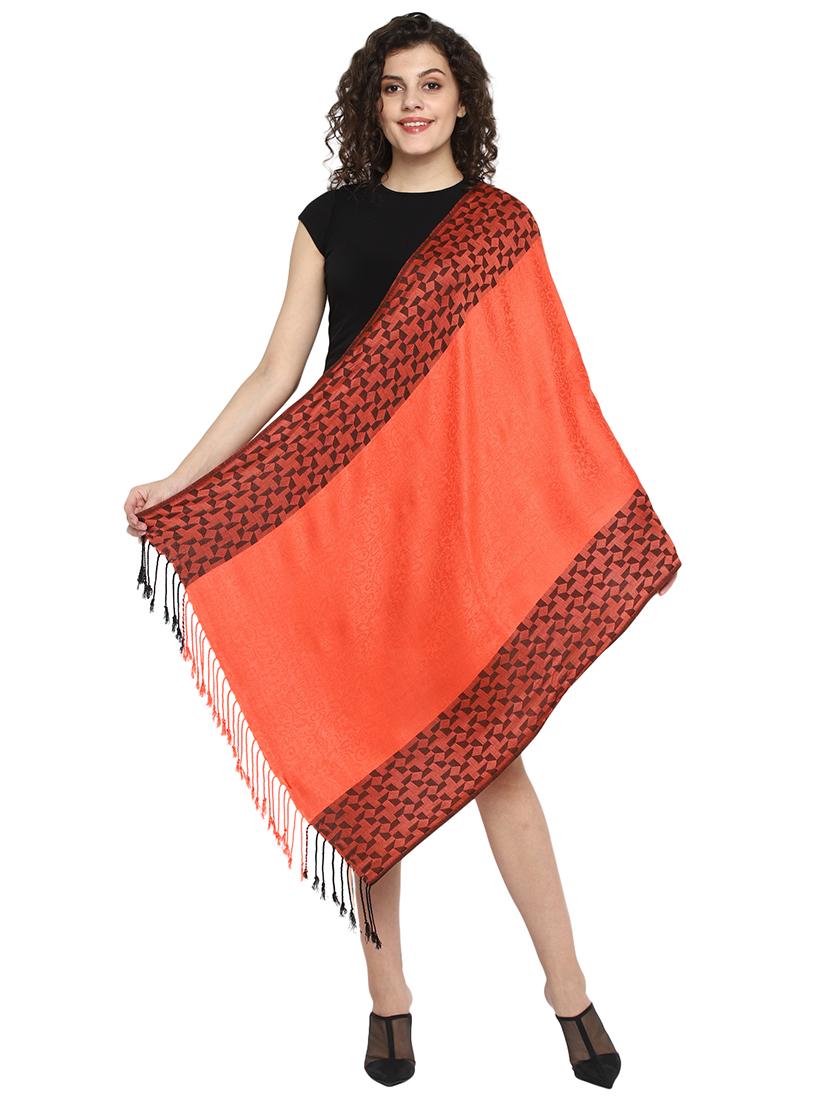 orange viscose stole - 17388495 - Zoom Image - 2