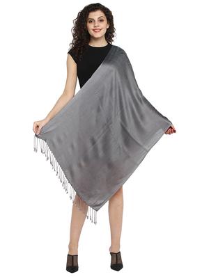 grey viscose stole - 17388498 - Standard Image - 3