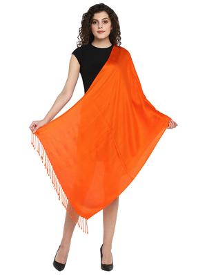 orange viscose stole - 17388501 - Standard Image - 3