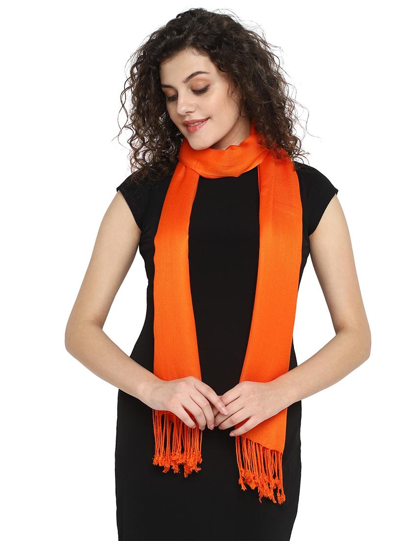 orange viscose stole - 17388501 - Zoom Image - 2