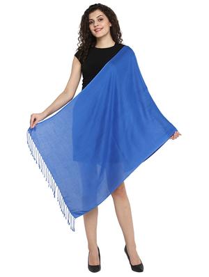blue viscose stole - 17388510 - Standard Image - 3