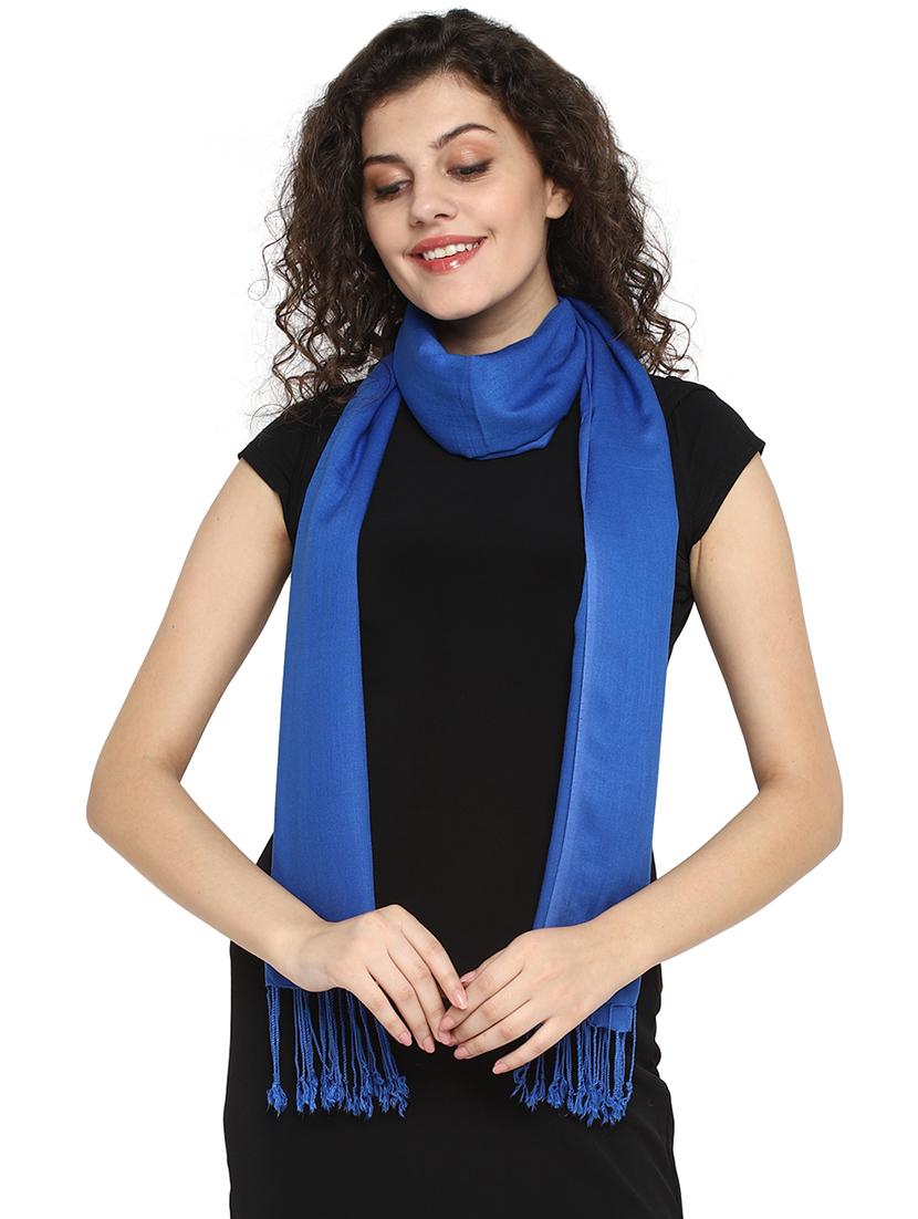 blue viscose stole - 17388510 - Zoom Image - 2