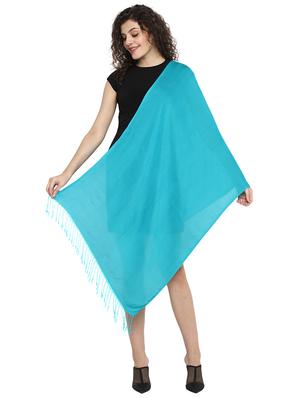 blue viscose stole - 17388518 - Standard Image - 3