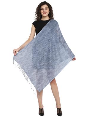 blue viscose stole - 17388521 - Standard Image - 3