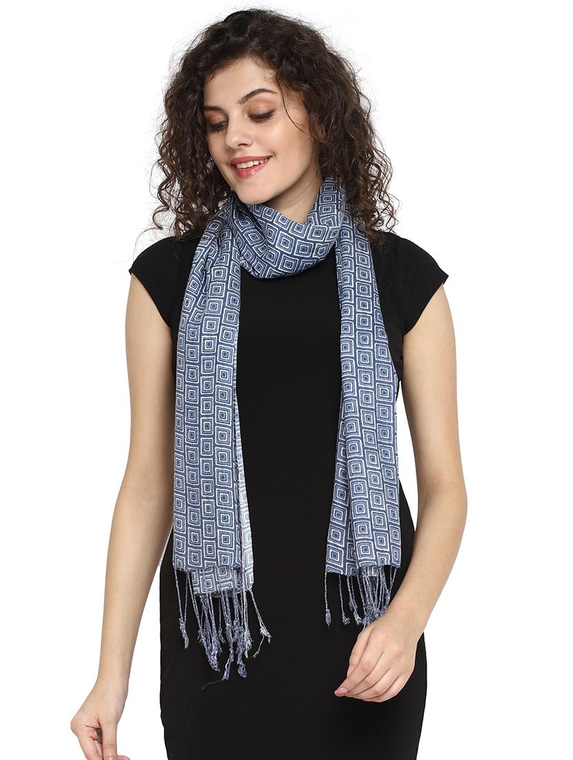 blue viscose stole - 17388521 - Zoom Image - 2