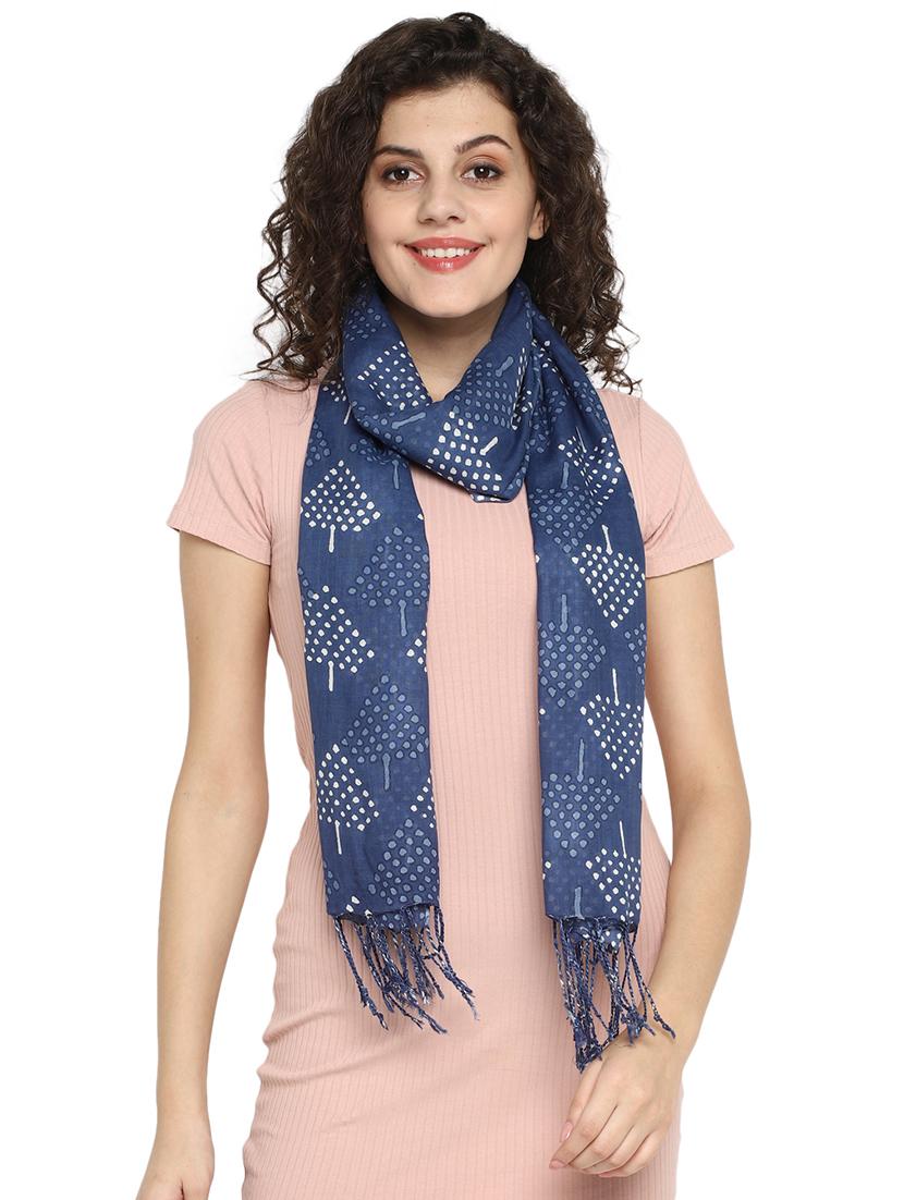 blue viscose stole - 17388523 - Zoom Image - 2