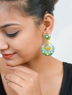 gold brass chandballi earring - 17388538 - Standard Image - 4