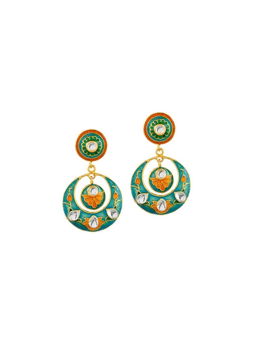 gold brass chandballi earring - 17388538 - Zoom Image - 2
