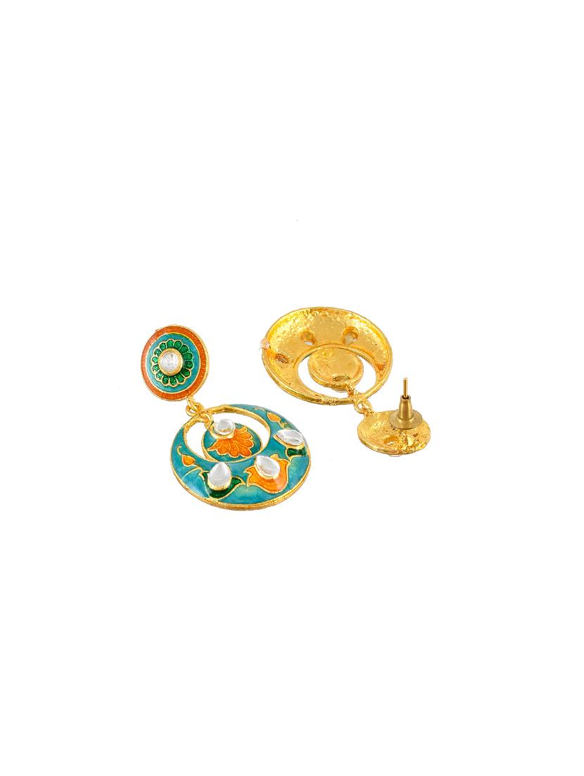 gold brass chandballi earring - 17388538 - Zoom Image - 3