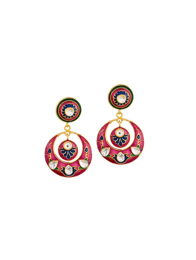 gold brass chandballi earring - 17388550 - Zoom Image - 2