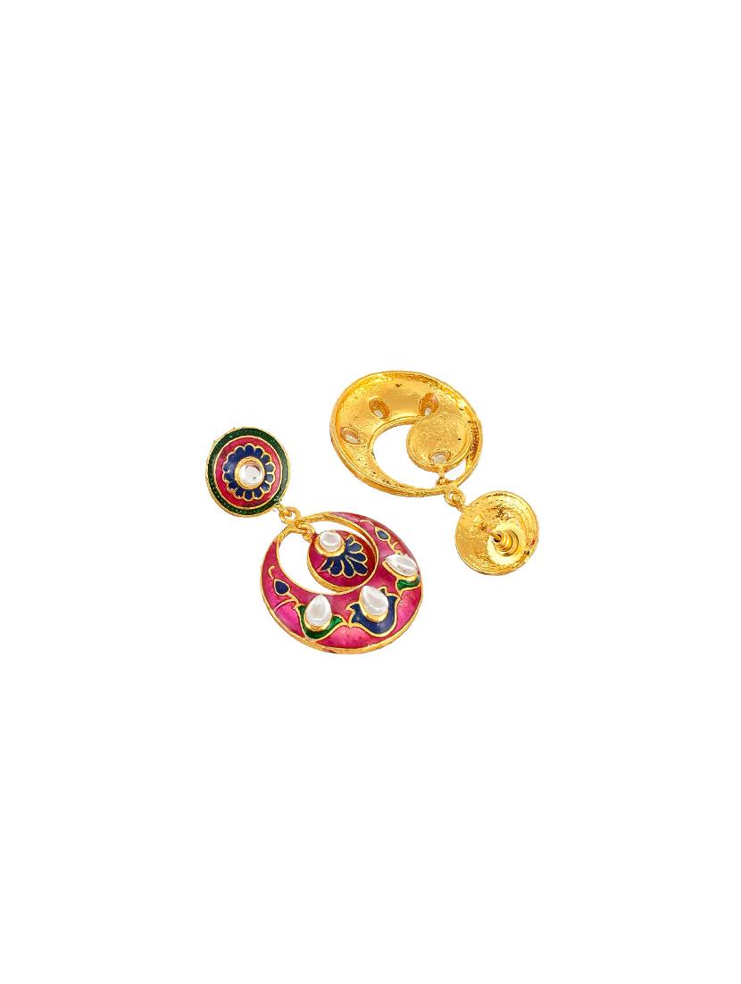 gold brass chandballi earring - 17388550 - Zoom Image - 3