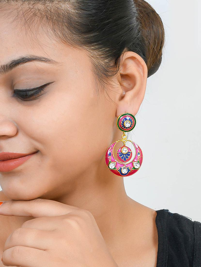 gold brass chandballi earring - 17388550 - Zoom Image - 4