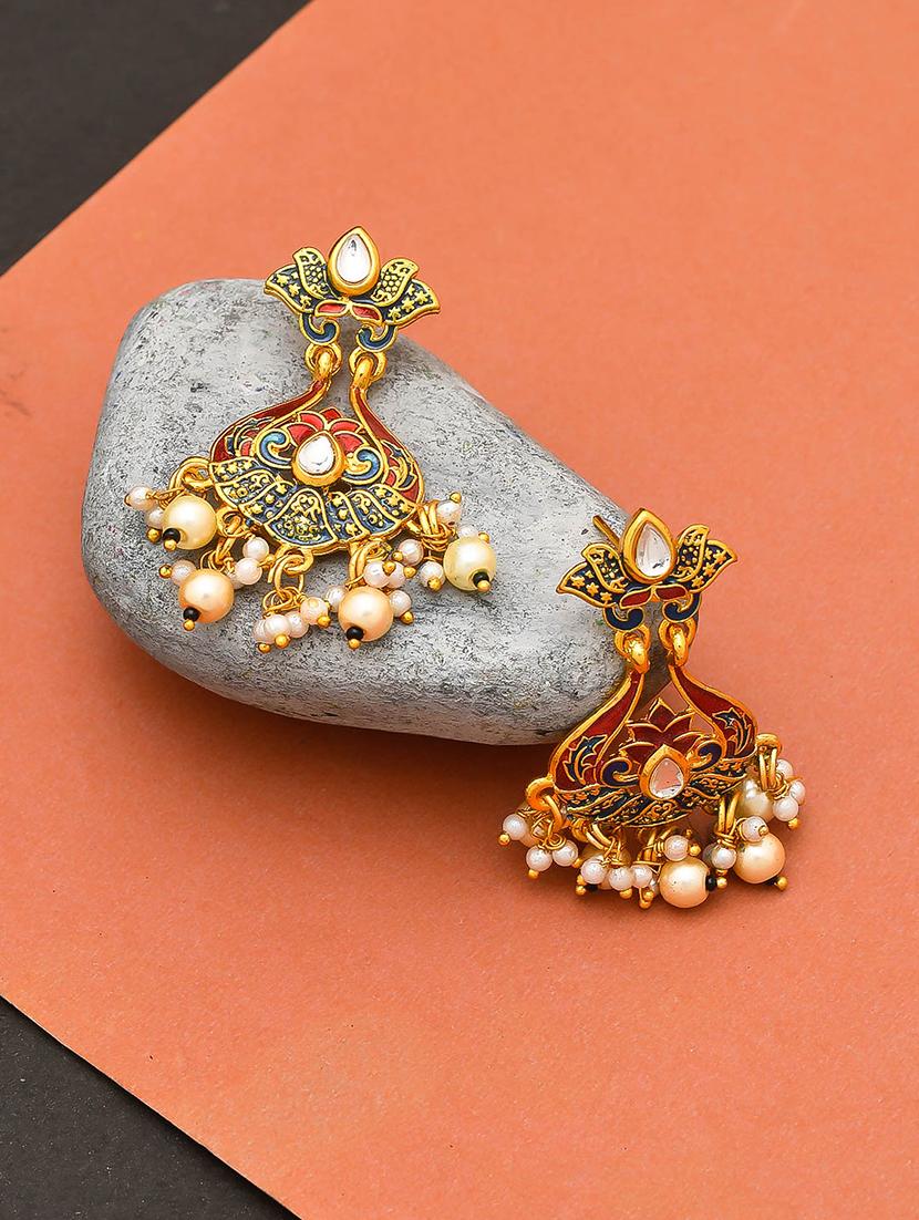 gold brass chandballi earring - 17388553 - Zoom Image - 1