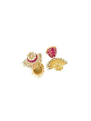 gold brass jhumka earring - 17388554 - Standard Image - 3