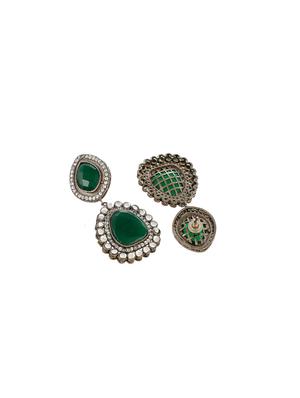silver brass drop earring - 17388556 - Standard Image - 3