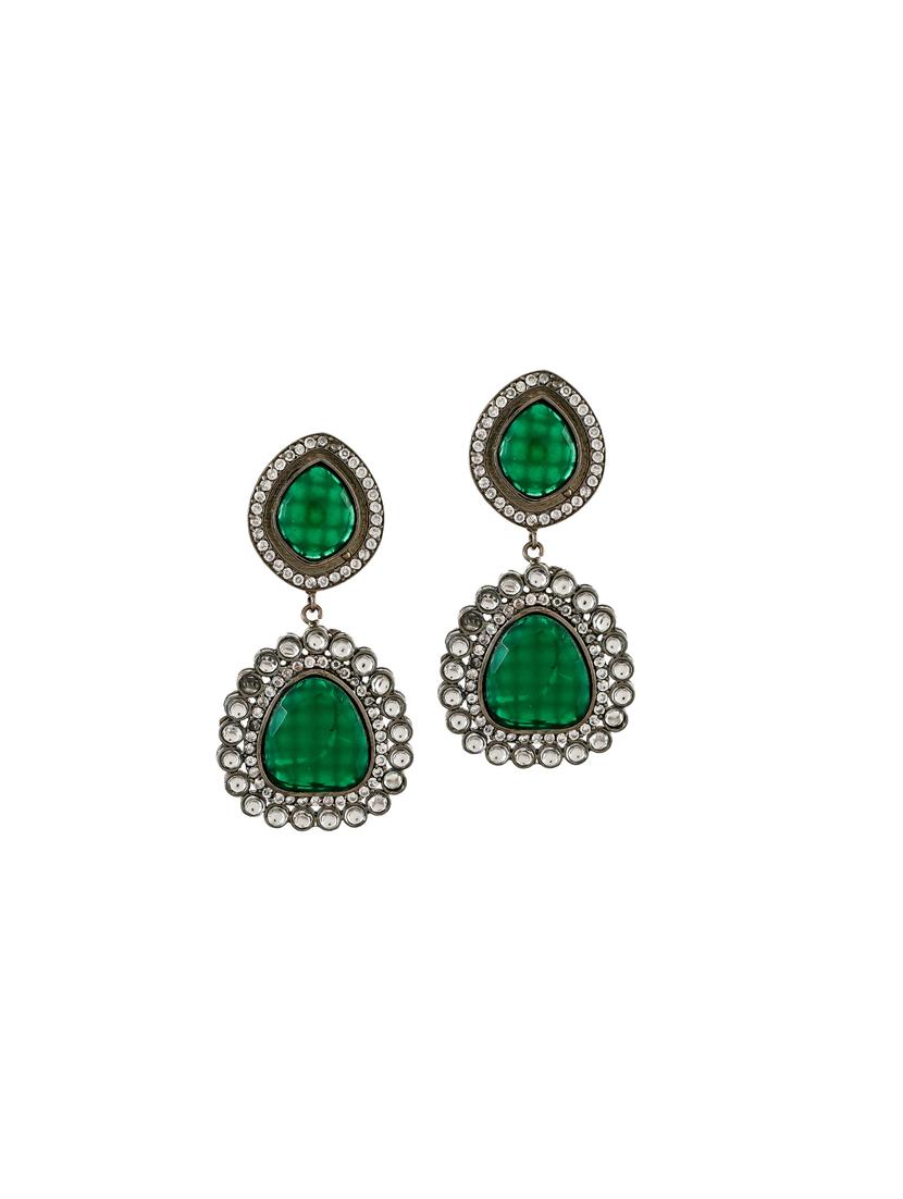 silver brass drop earring - 17388556 - Zoom Image - 2