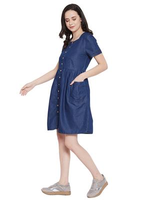button up denim a-line dress - 17388863 - Standard Image - 2