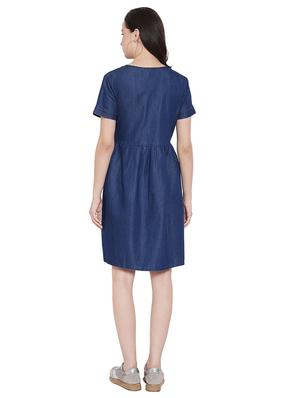 button up denim a-line dress - 17388863 - Standard Image - 4