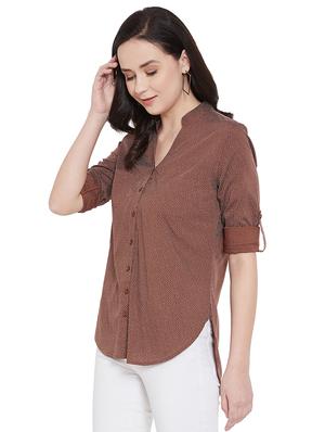 roll up sleeved high low shirt - 17388870 - Standard Image - 2