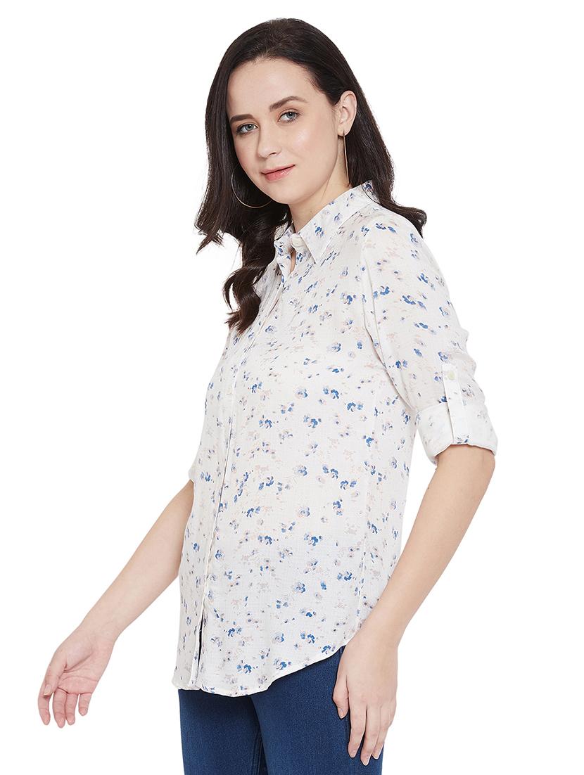 roll up sleeved floral shirt - 17388871 - Zoom Image - 2