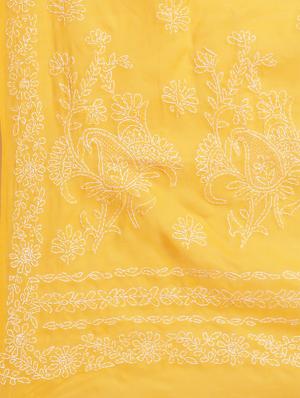 solid chikankari saree with blouse - 17391492 - Standard Image - 4