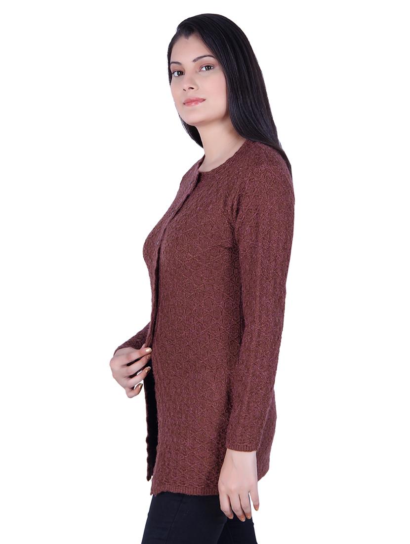 round neck acrylic wool cardigan - 17391950 - Zoom Image - 2
