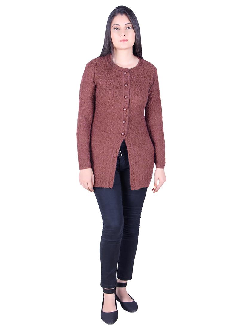 round neck acrylic wool cardigan - 17391950 - Zoom Image - 4
