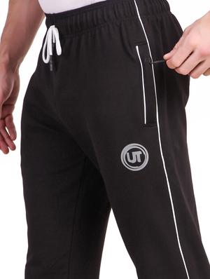 black printed full length track pant - 17392126 - Standard Image - 5