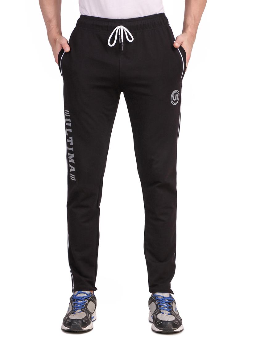 black printed full length track pant - 17392126 - Zoom Image - 1