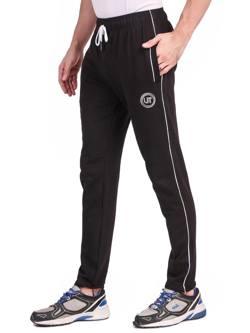 black printed full length track pant - 17392126 - Zoom Image - 2