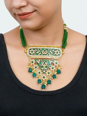 gold brass choker necklace - 17392158 - Standard Image - 4