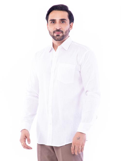 white solid casual shirt - 17392679 - Standard Image - 1