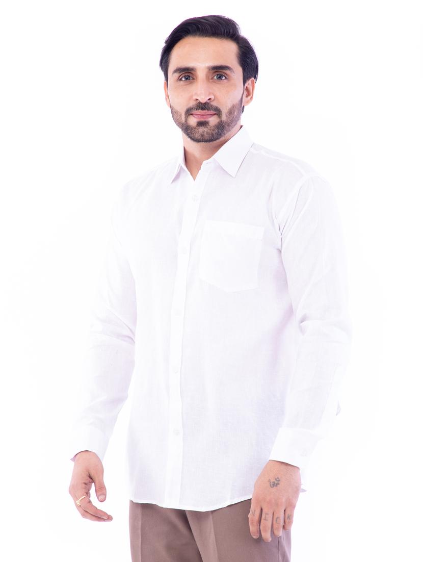 white solid casual shirt - 17392679 - Zoom Image - 1