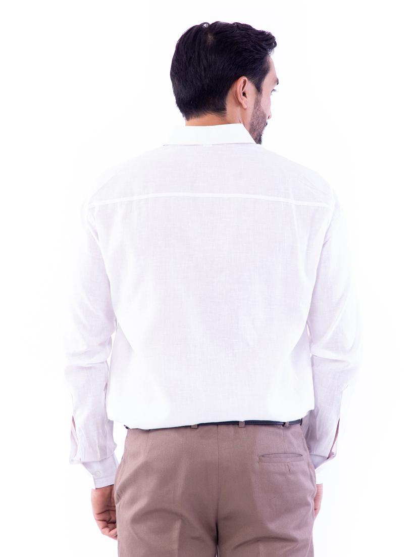 white solid casual shirt - 17392679 - Zoom Image - 3