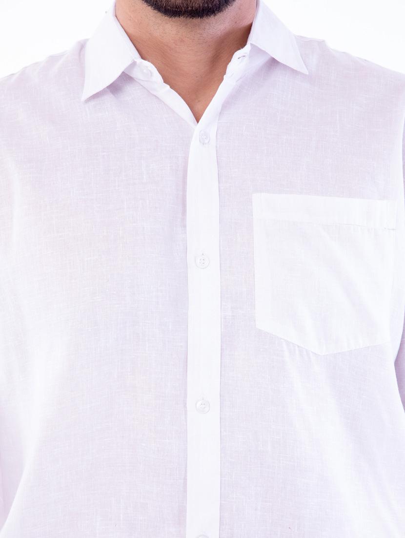 white solid casual shirt - 17392679 - Zoom Image - 5