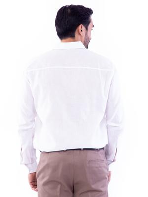 white solid casual shirt - 17392682 - Standard Image - 3