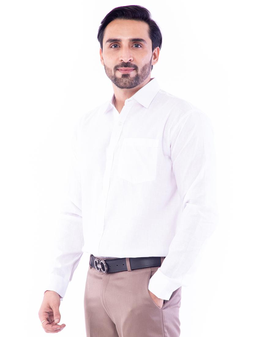 white solid casual shirt - 17392682 - Zoom Image - 2