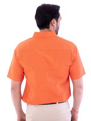 orange solid casual shirt - 17392720 - Standard Image - 3