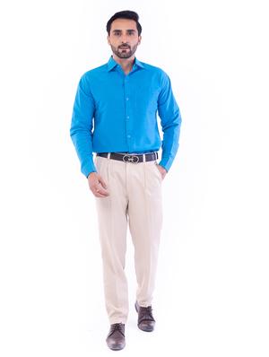 blue solid casual shirt - 17392893 - Standard Image - 4