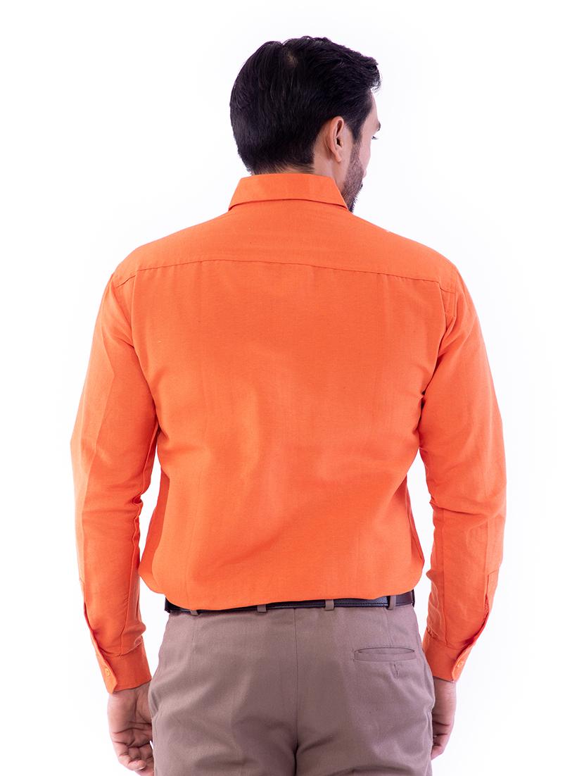 orange solid casual shirt - 17392983 - Zoom Image - 2