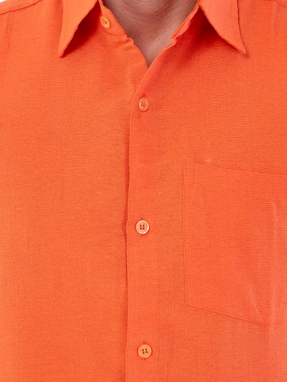 orange solid casual shirt - 17392983 - Zoom Image - 4