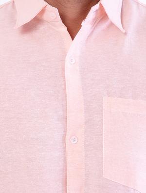 pink solid casual shirt - 17393034 - Standard Image - 5